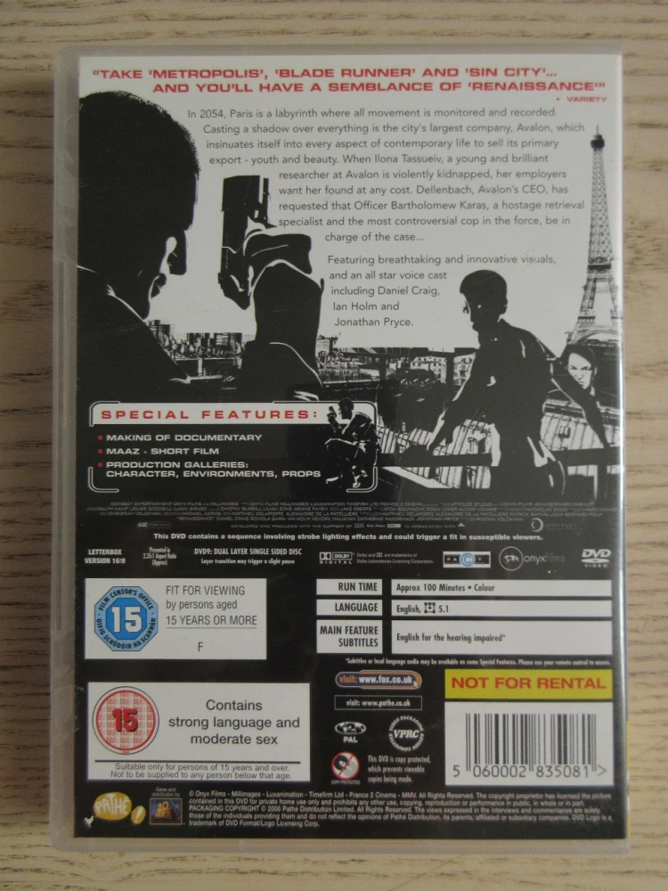 RENESANCE, D.CRAIG, GB OBAL, ČESKÉ TIT. DVD FILM