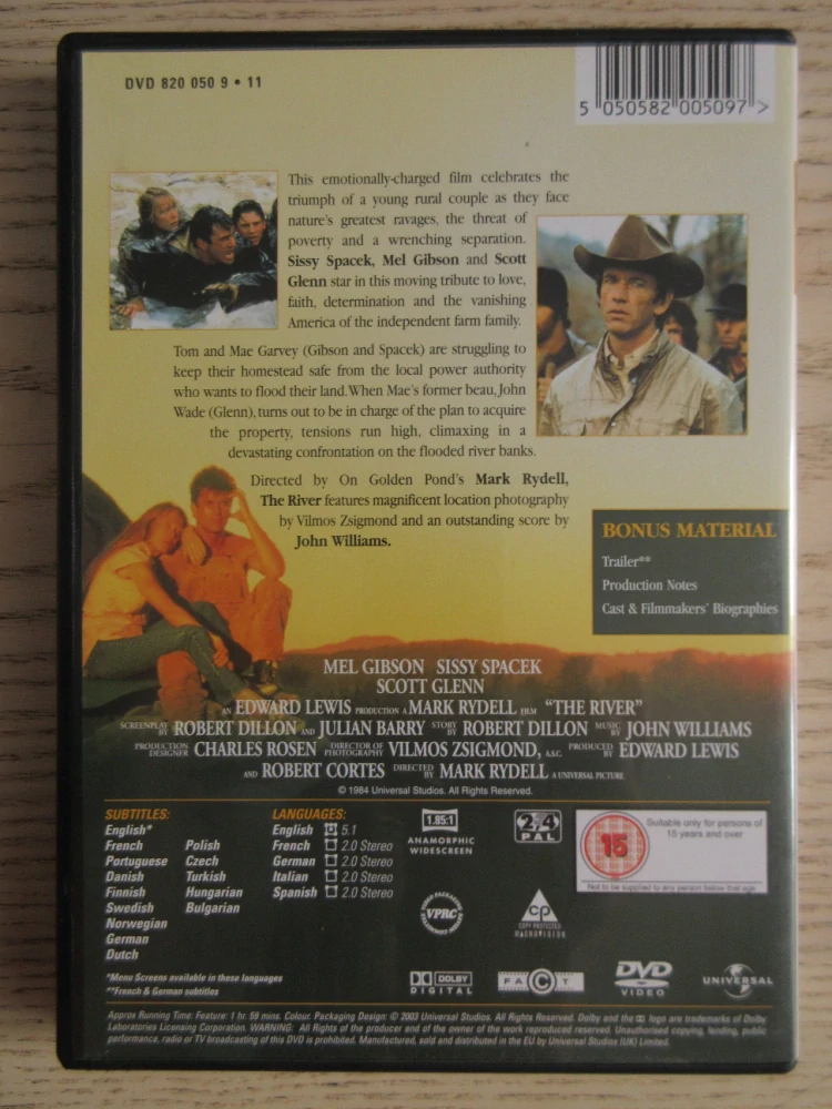 ŘEKA, M.GIBSON, S.GLENN, S.SPACEK, GB OBAL, ČESKÉ TIT. DVD FILM