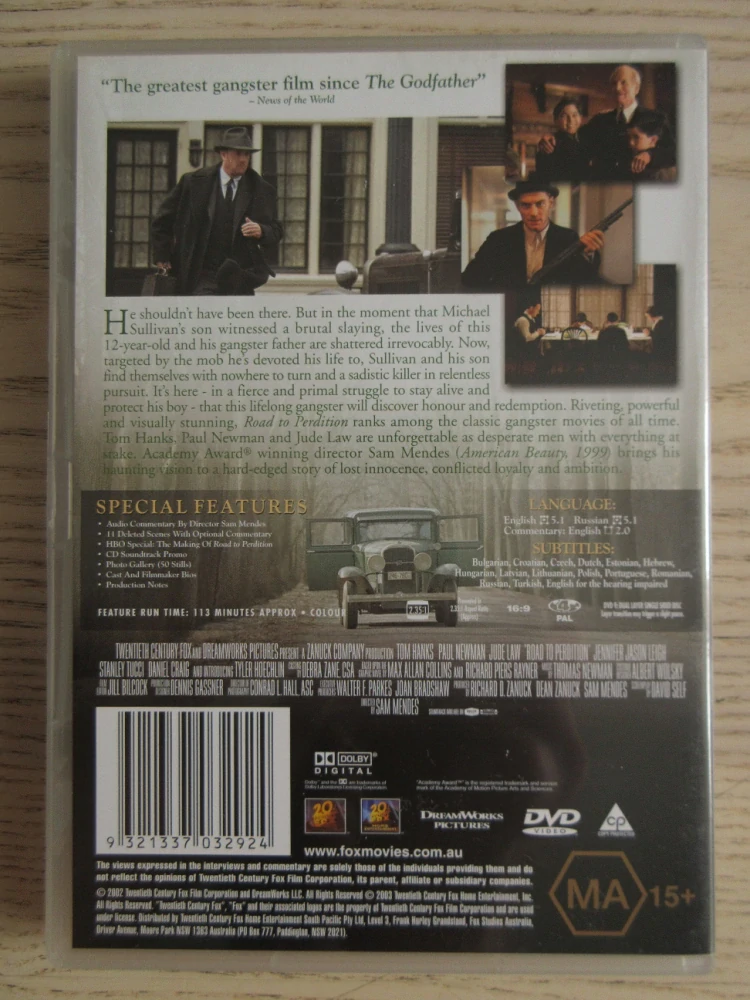 CESTA DO ZATRACENÍ, T.HANKS, P.NEWMAN, J.LAW, GB OBAL, ČESKÉ TIT. DVD FILM