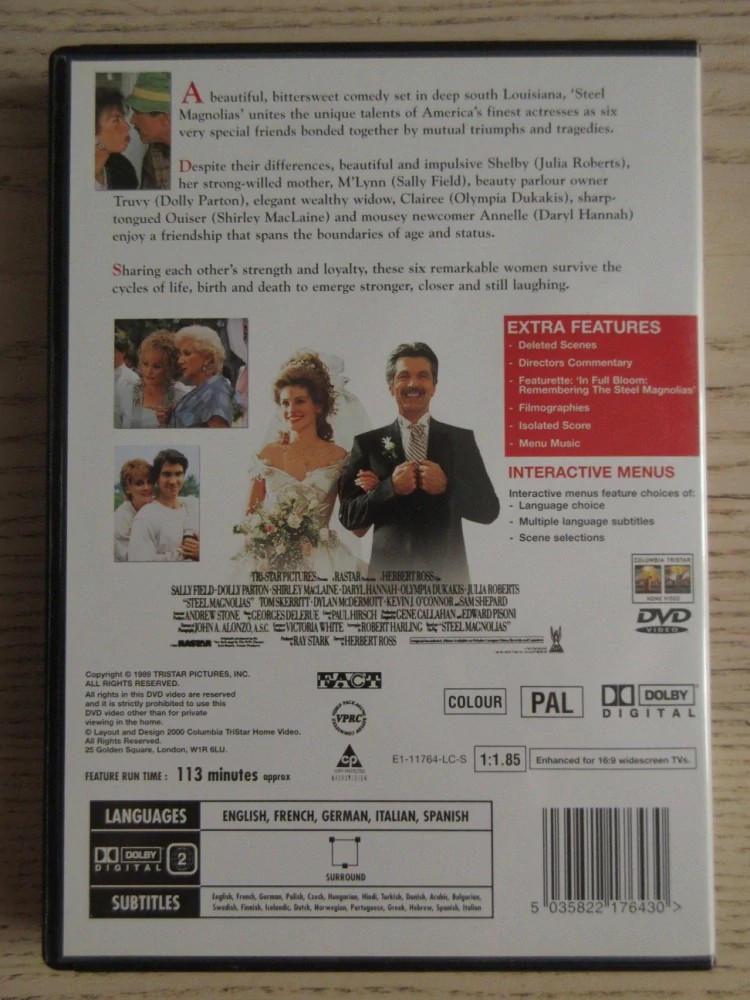 OCELOVÉ MAGNOLIE, S.FIELD, S.MCLAINE, J.ROBERTS, GB OBAL, ČESKÉ TIT. DVD FILM