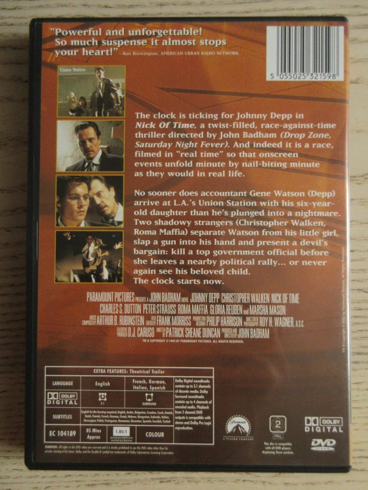 V POSLEDNÍ CHVÍLI, J.DEPP, C.WALKEN, GB OBAL, ČESKÉ TIT. DVD FILM
