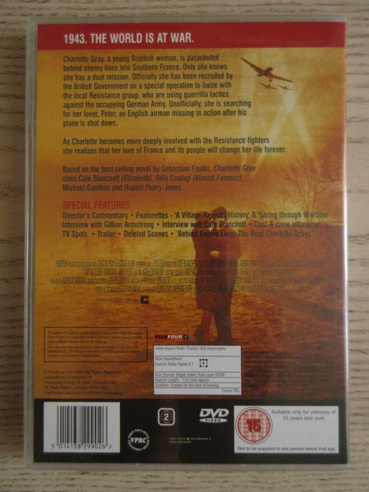 CHARLOTTE GRAY, C.BLANCHETT, GB OBAL, ČESKÉ DVD FILM