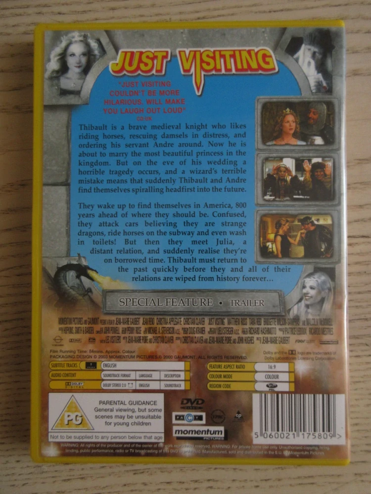 NÁVŠTĚVNÍCI CESTA DO AMERIKY, J.RENO, GB OBAL, ČESKÉ DVD FILM