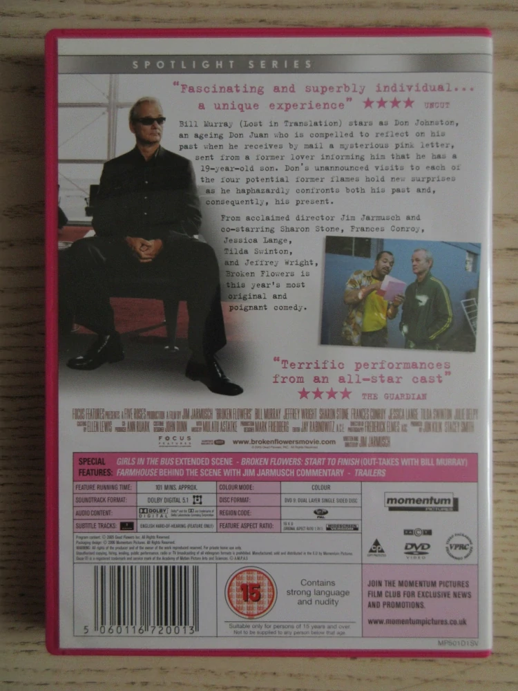 AZLOMENÉ KVĚTINY, B.MURRAY, S.STONE, GB OBAL, ČESKÉ TIT. DVD FILM