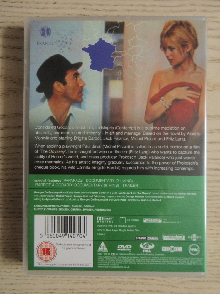 POHRDÁNÍ, GODARD, B.BARDOT, GB OBAL, ČESKÉ TIT. DVD FILM