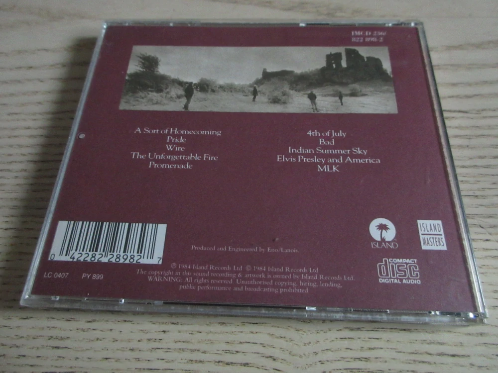U2, THE UNFORGETTABLE FIRE, CD HUDBA