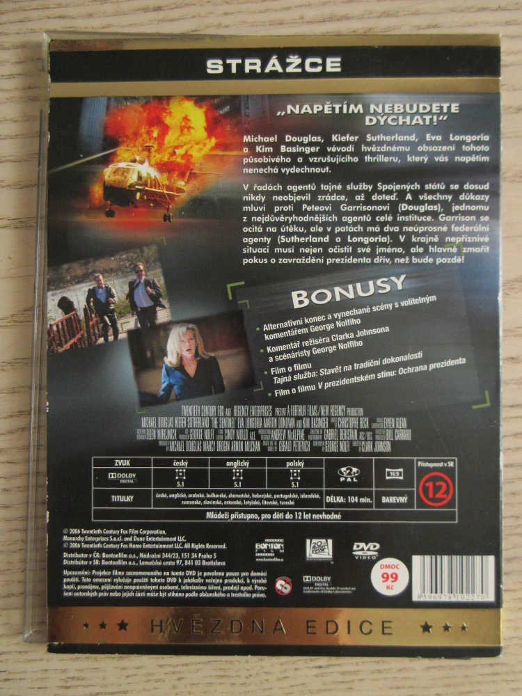 STRÁŽCE, M. DOUGLAS, K. SUTHERLAND, E. LONGORIA, DVD FILM