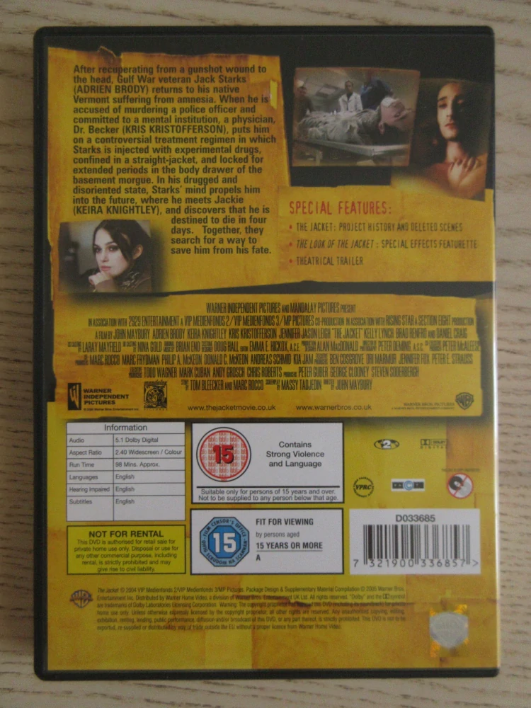 SVĚRACÍ KAZAJKA, A.BRODY, K.KNIGHTLEY, GB OBAL, ČESKÁ VERZE, DVD FILM
