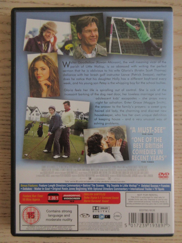 UNIVERZÁLNÍ UKLÍZEČKA, P.SWAYZE, R.ATKINSON, GB OBAL, ČESKÁ VERZE, DVD FILM