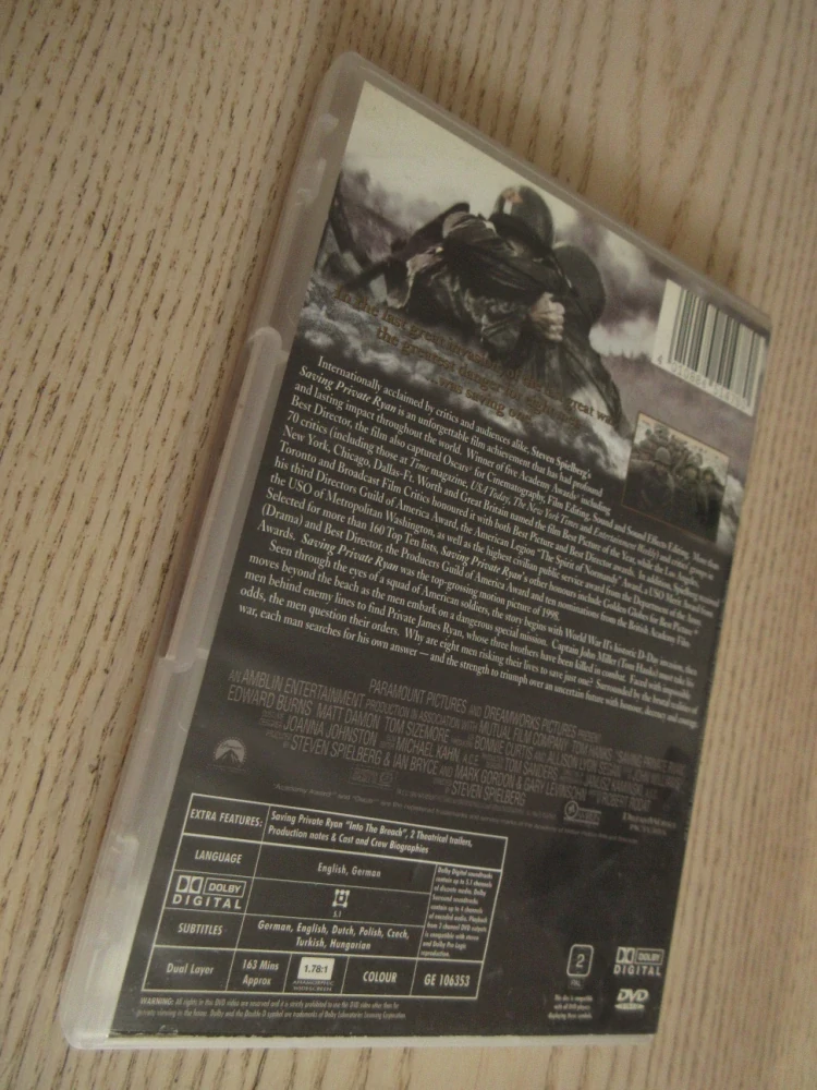 ZACHRAŇTE VOJÍNA RYANA, GB OBAL, ČESKÉ TITULKY, R: S. SPIELBERG, DVD FILM
