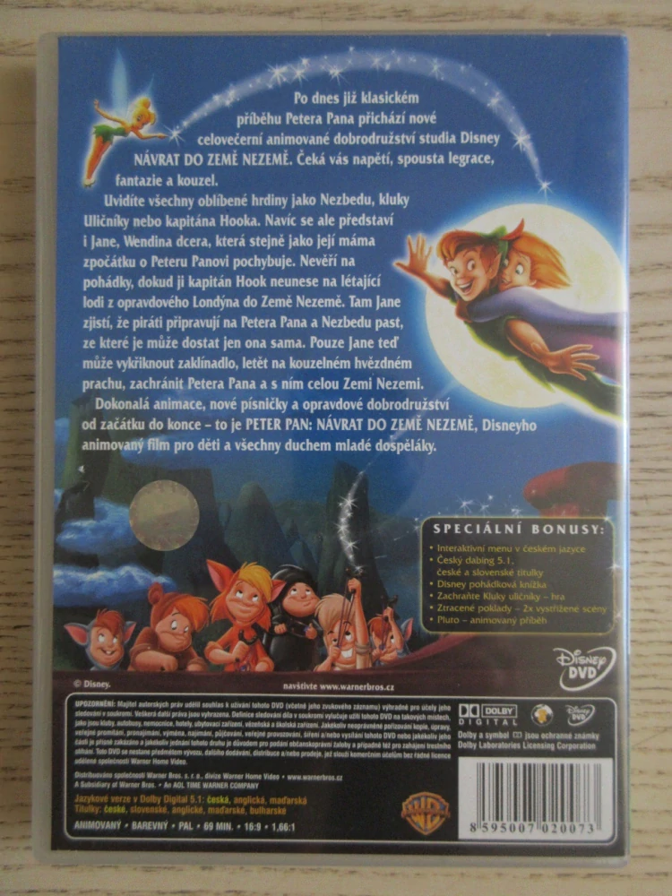 PETER PAN: NÁVRAT DO ZEMĚ NEZEMĚ, DVD FILM