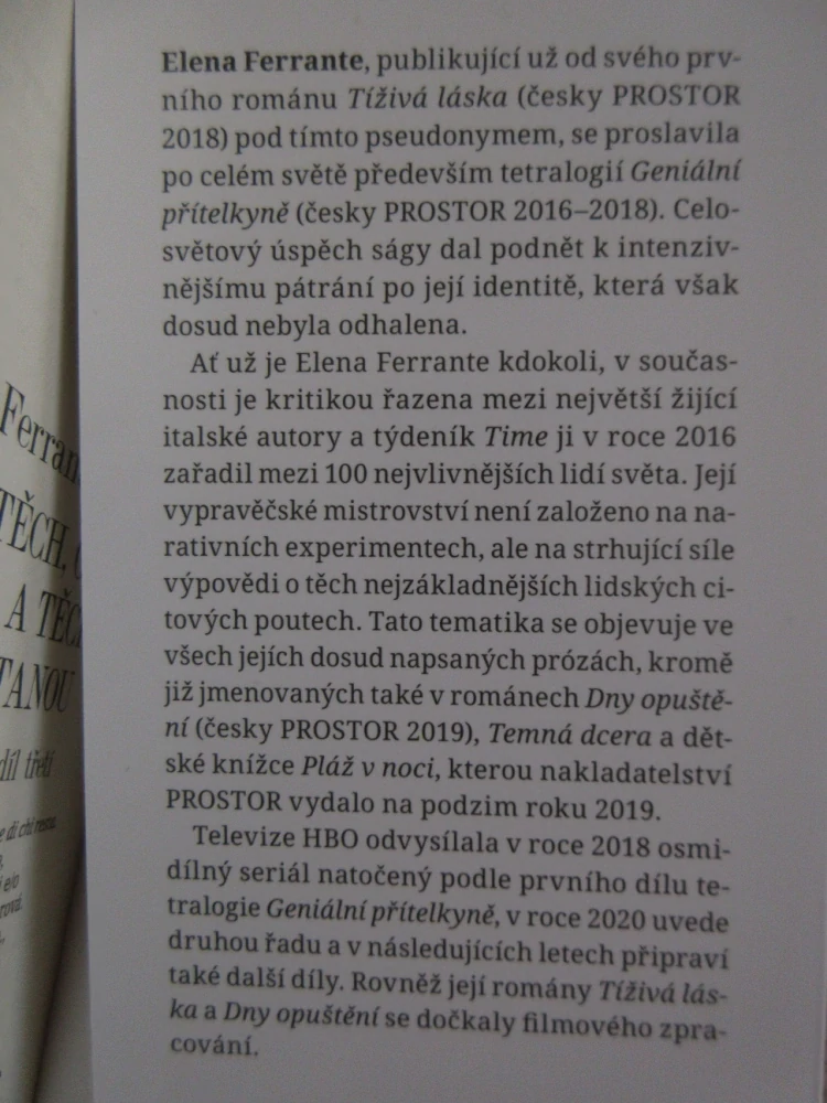 GENIÁLNÍ PŘÍTELKYNĚ, 3. DÍL, ELENA FERRANTE, **an