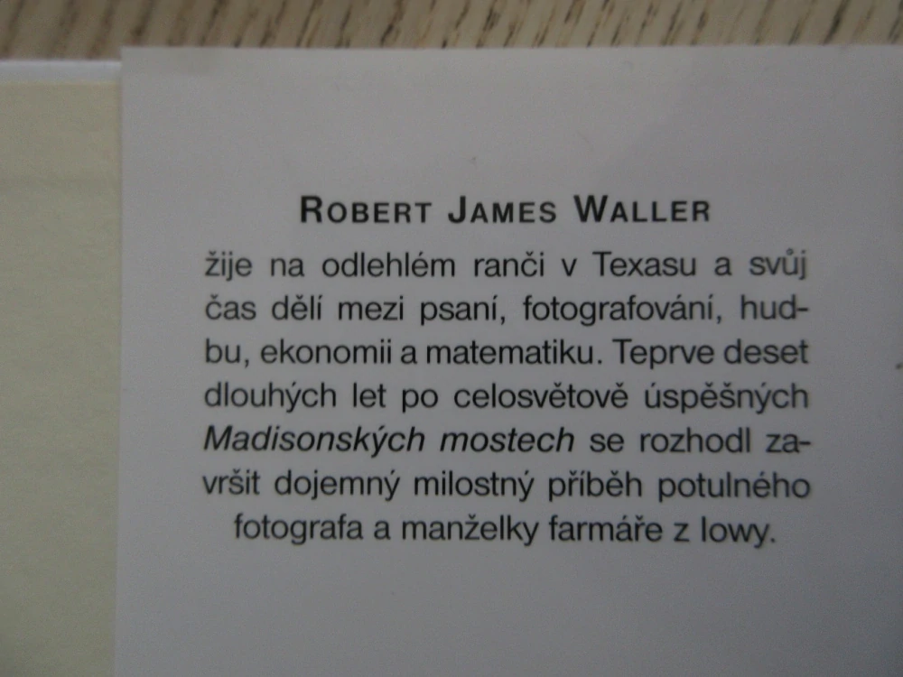 PRACH TISÍCE CEST, ROBERT JAMES WALLER, **an