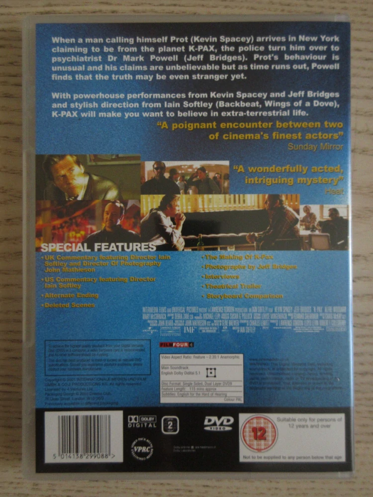 SVĚT PODLE PROTA, K.SPACEY, J.BRIDGES, GB OBAL, ČESKÉ DVD FILM
