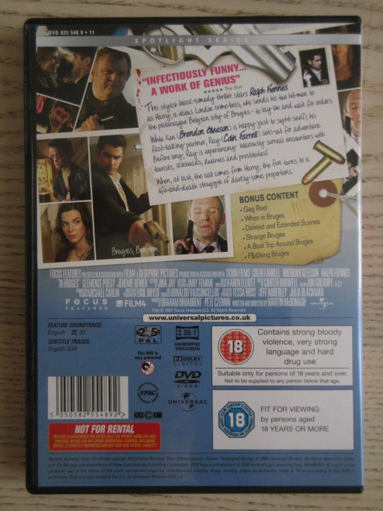 V BRUGGÁCH, C.FARRELL, GB OBAL, ČESKÉ DVD FILM