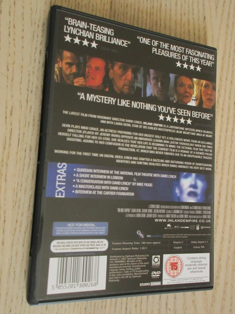 INLAND EMPIRE, D.LYNCH, GB OBAL, 4X POHLEDNICE, 2X DVD ČESKY