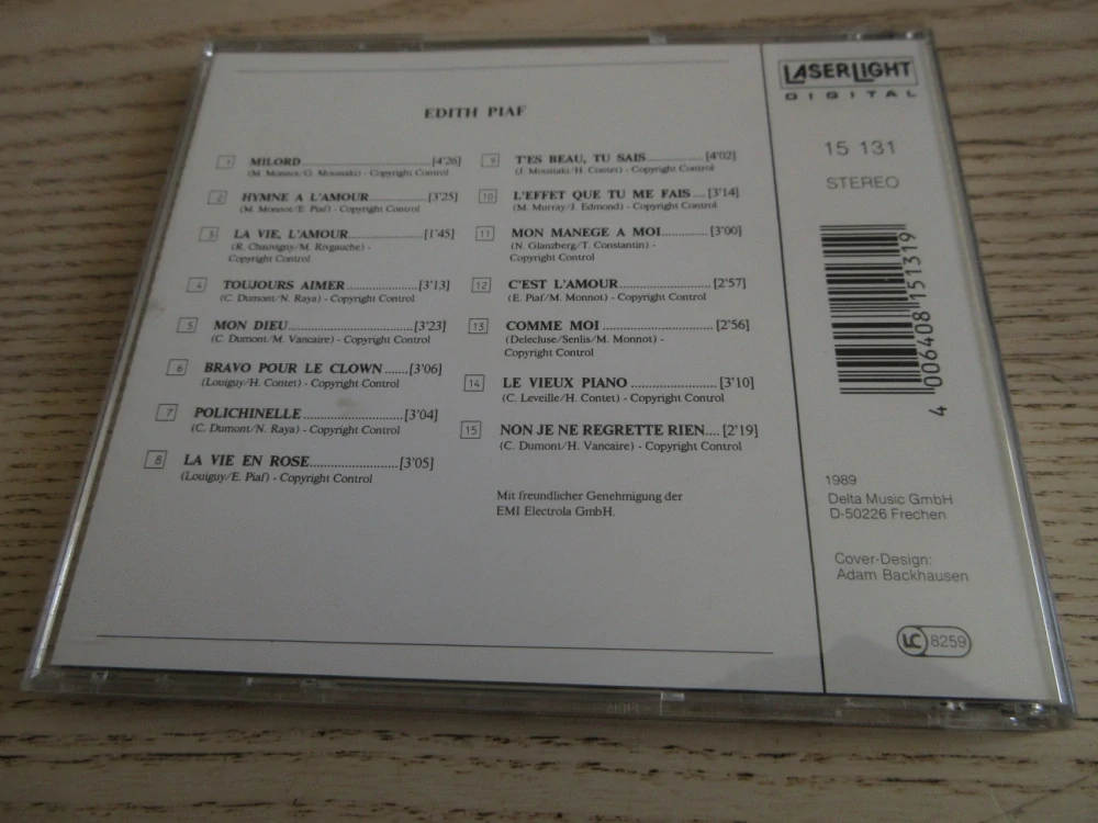 EDITH PIAF, MILORD, LA VIE EN ROSE, LA VIE L'AMOUR, CD HUDBA