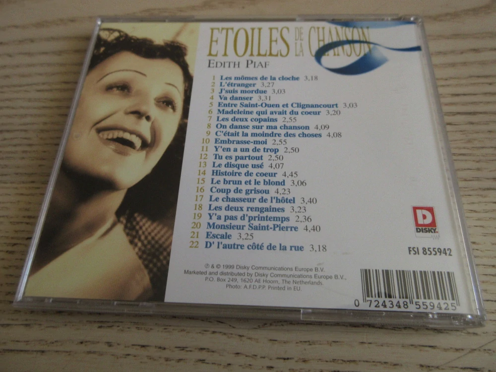 EDITH PIAF, ETOILES DE LA CHANSON, CD HUDBA