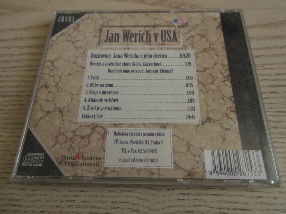 JAN WERICH V USA, CD MLUVENÉ SLOVO