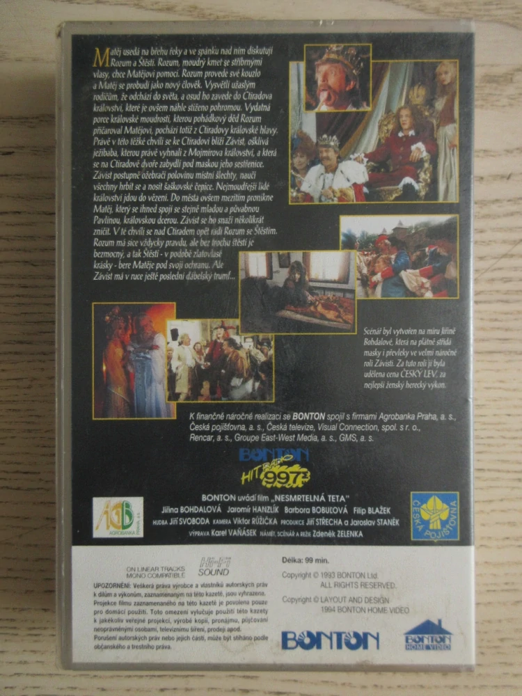 NESMRTELNÁ TETA, J. BOHDALOVÁ, J. HANZLÍK, VHS VIDEOKAZETA
