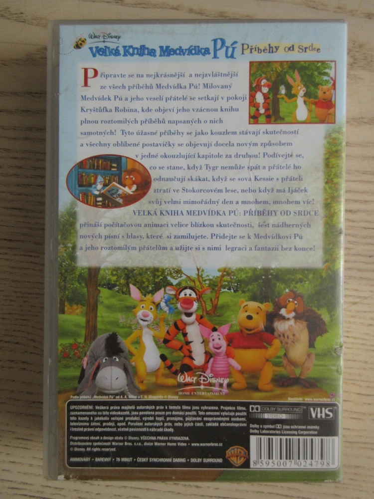 VELKÁ KNIHA MEDVÍDKA PÚ, PŘÍBĚHY OD SRDCE, VHS VIDEOKAZETA