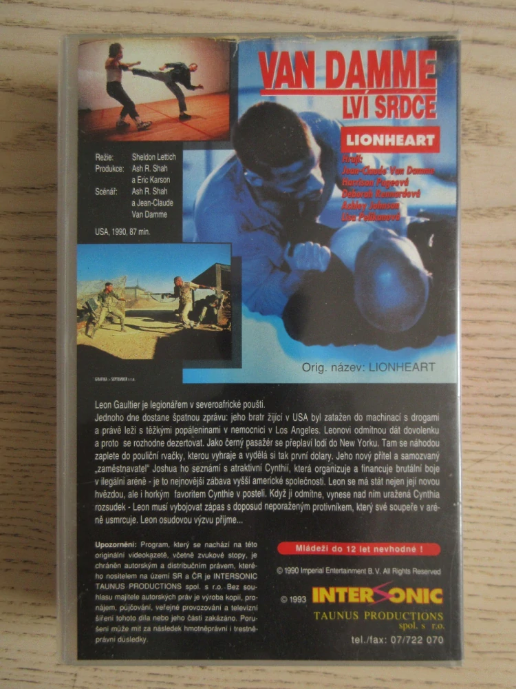 LVÍ SRDCE, J.-C. VAN DAMME, VHS VIDEOKAZETA