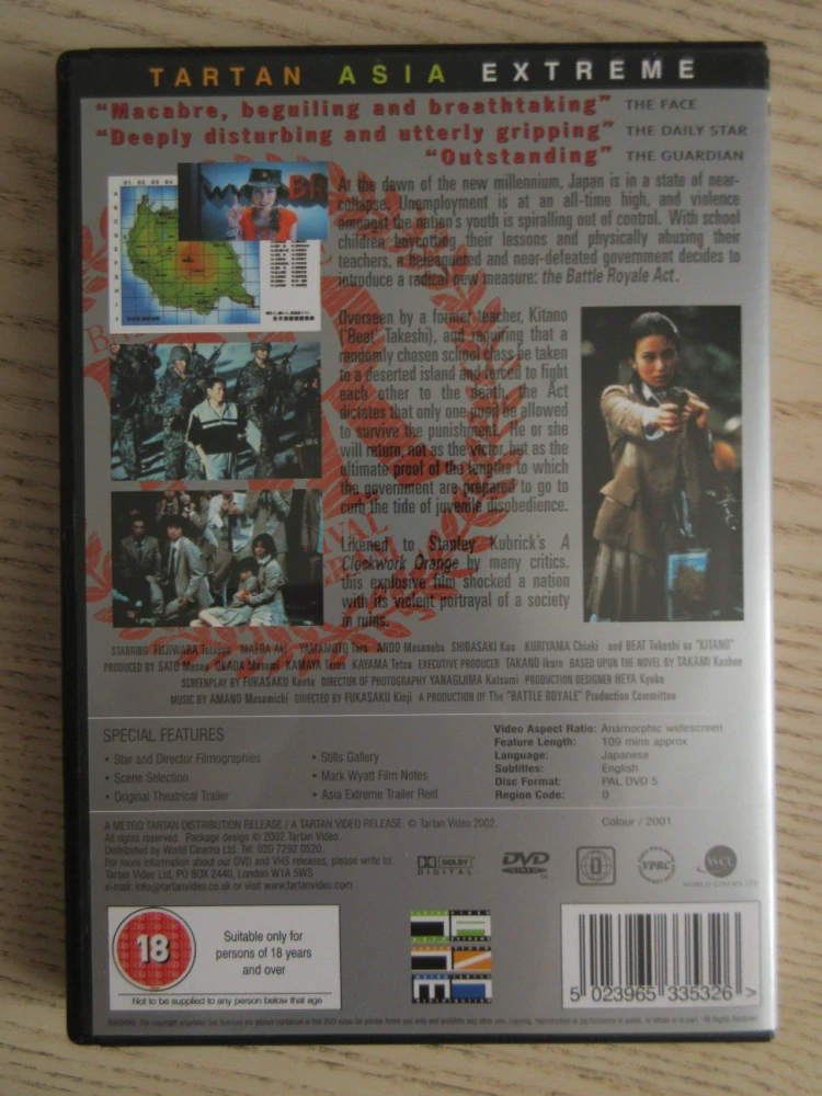 BATTLE ROYALE, GB OBAL, ČESKÉ DVD FILM