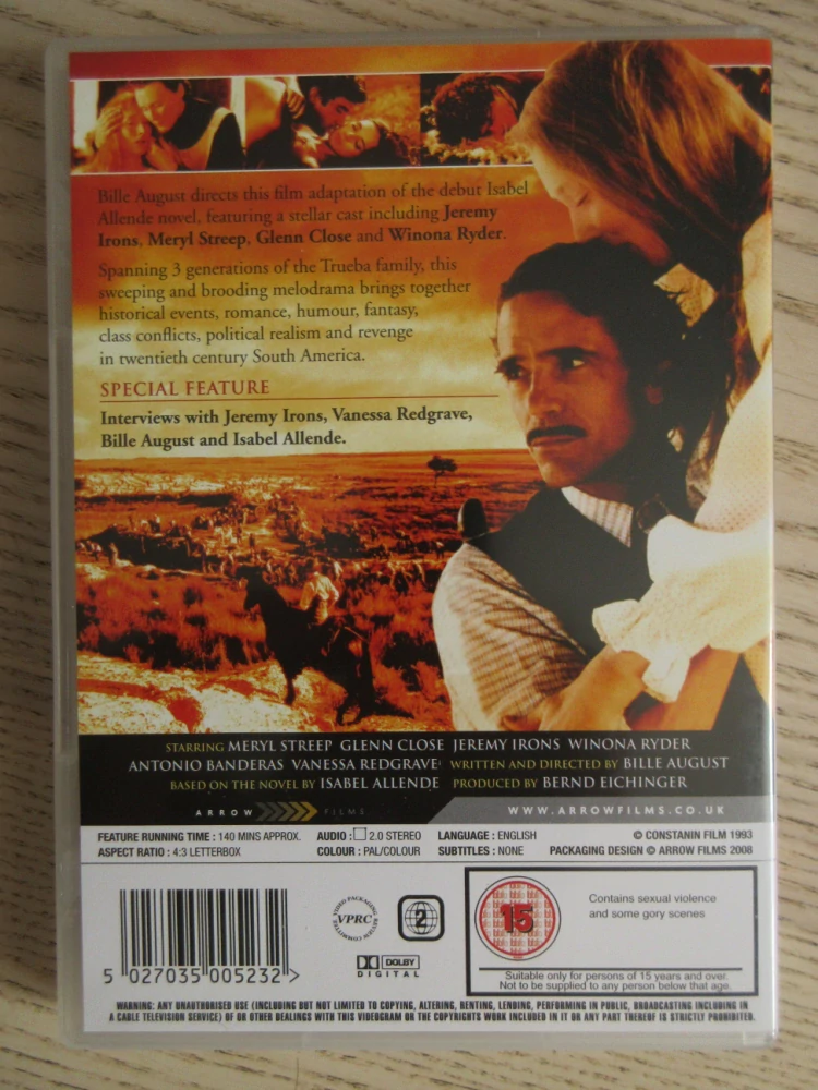 DŮM DUCHŮ, W. RYDER, M. STREEP, GB OBAL, ČESKÉ DVD FILM