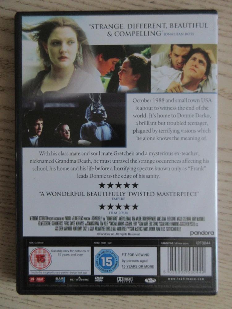 DONNIE DARKO, D. BARRYMORE, J. MALONE, GB OBAL, ČESKÉ DVD FILM
