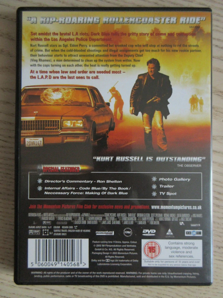 TEMNÝ STÍN NAD L. A., K. RUSSELL, V. RHAMES, GB OBAL, ČESKÉ DVD FILM VČ. FILM BOOK