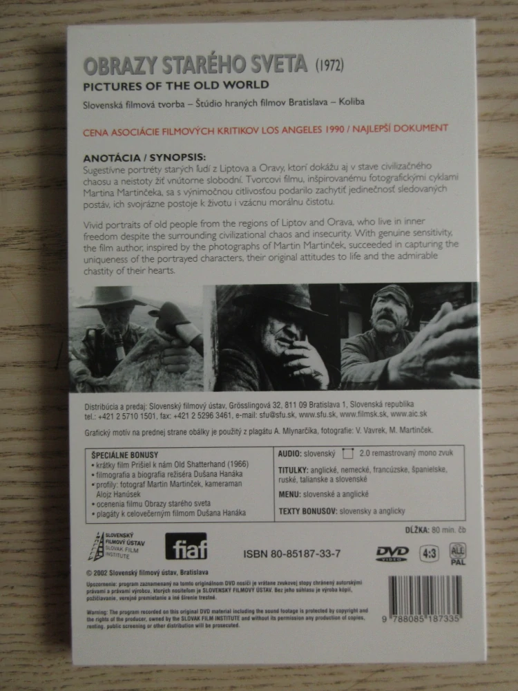 OBRAZY STARÉHO SVĚTA, DVD, 1X SLOVENSKY, FILM