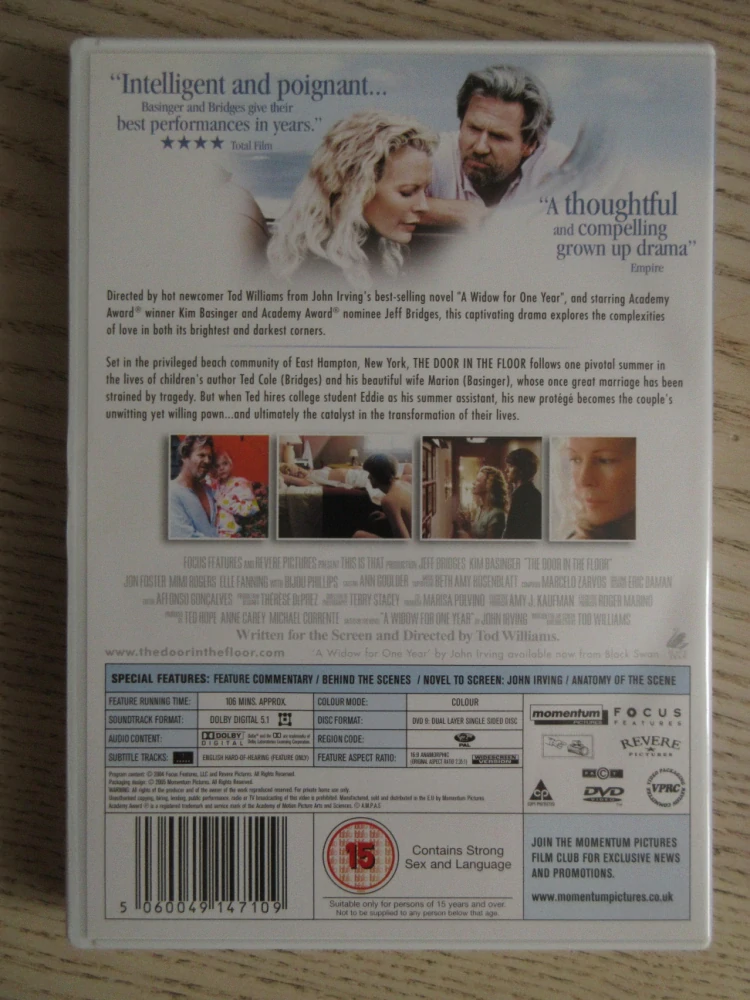 DVEŘE V PODLAZE, J. BRIDGES, K. BASINGER, GB OBAL, ČESKÉ DVD FILM VČ. BOOK