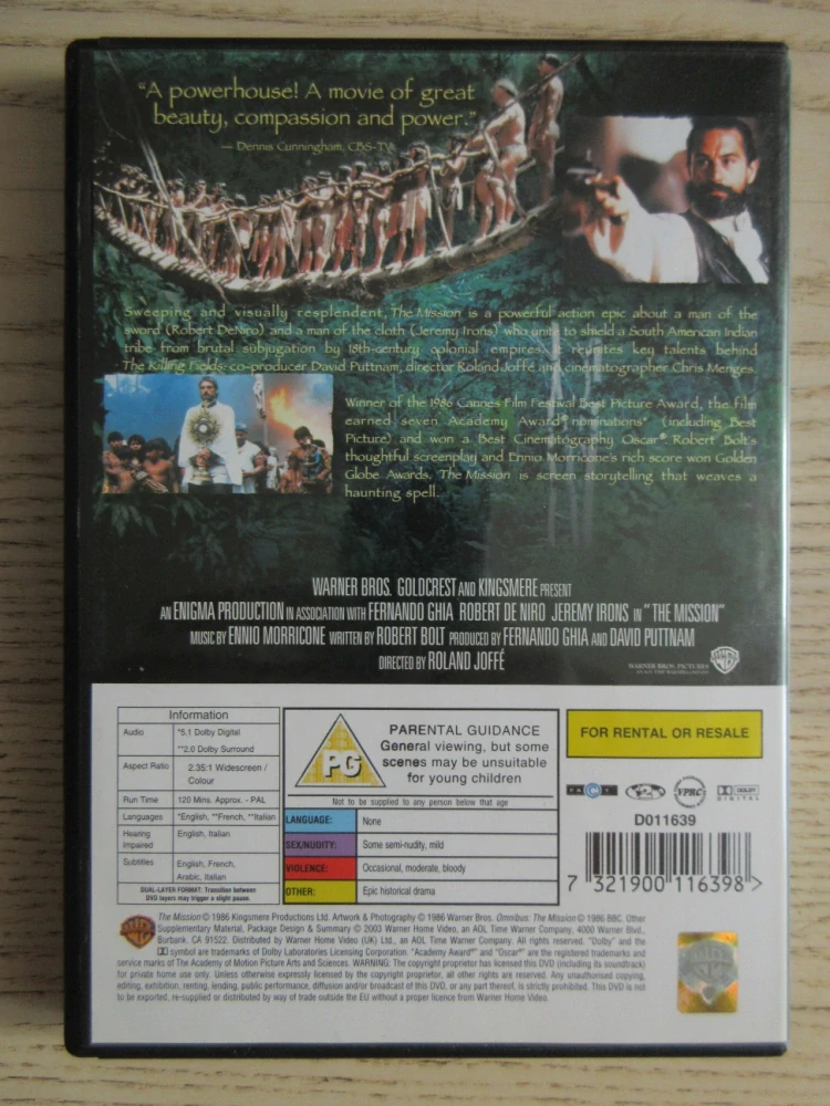 MISE, R. DENIRO, J. IRONS, GB OBAL, ČESKÉ 3X DVD FILM