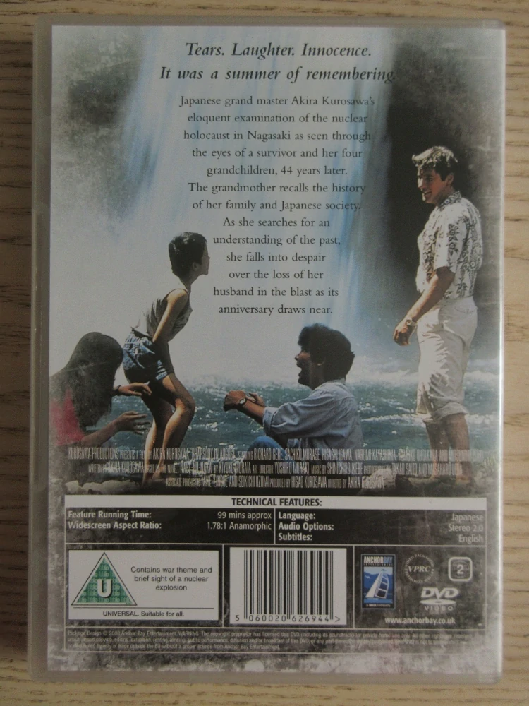 SRPNOVÁ RAPSODIE, R.GERE, A.KUROSAWA, GB OBAL, ČESKY, DVD FILM