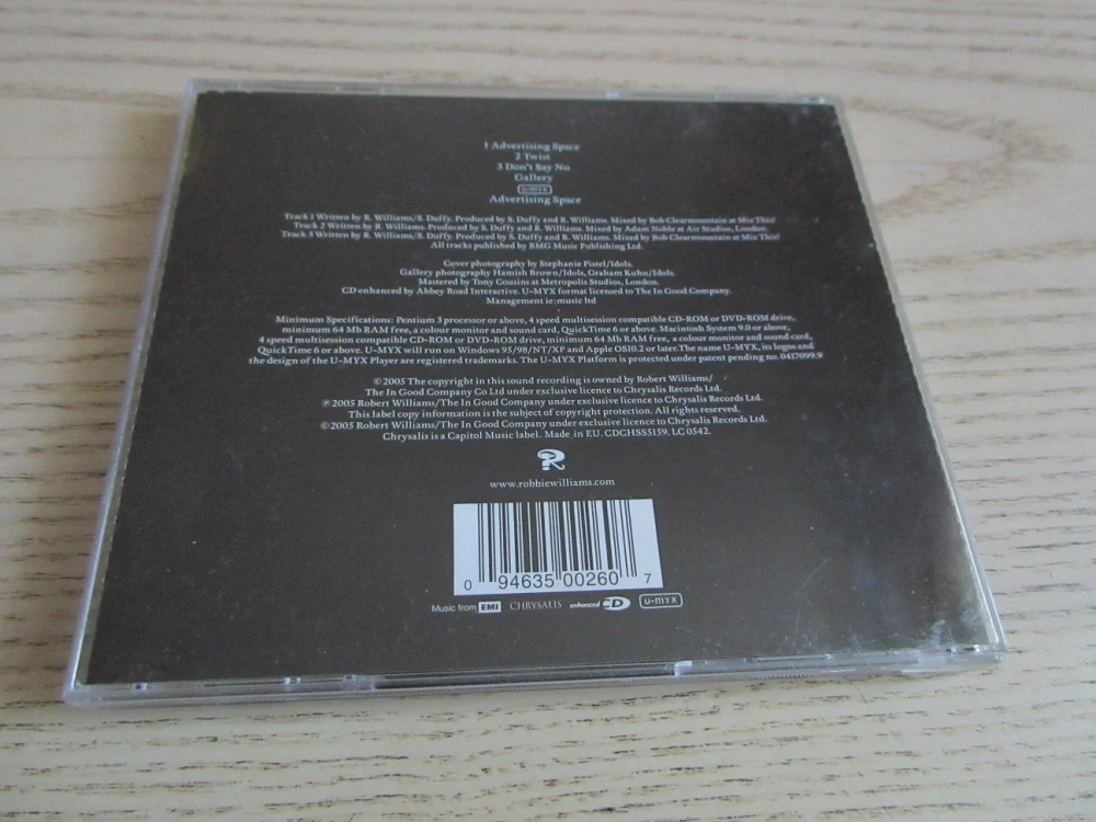 ADVERTISING SPACE, ROBBIE WILLIAMS, CD HUDBA