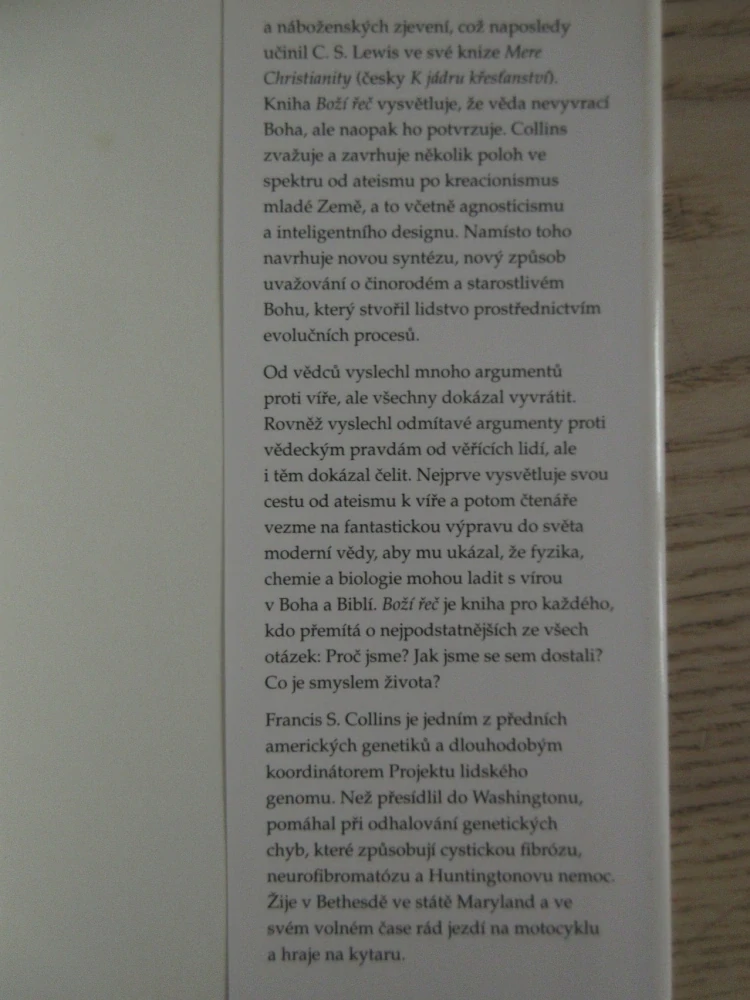 BOŽÍ ŘEČ, FRANCIS S. COLLINS, **an