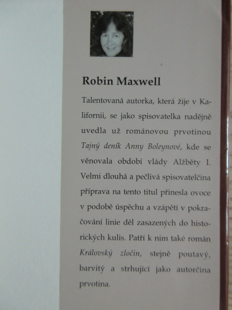 KRÁLOVSKÝ ZLOČIN, ROBIN MAXWELLOVÁ, **an