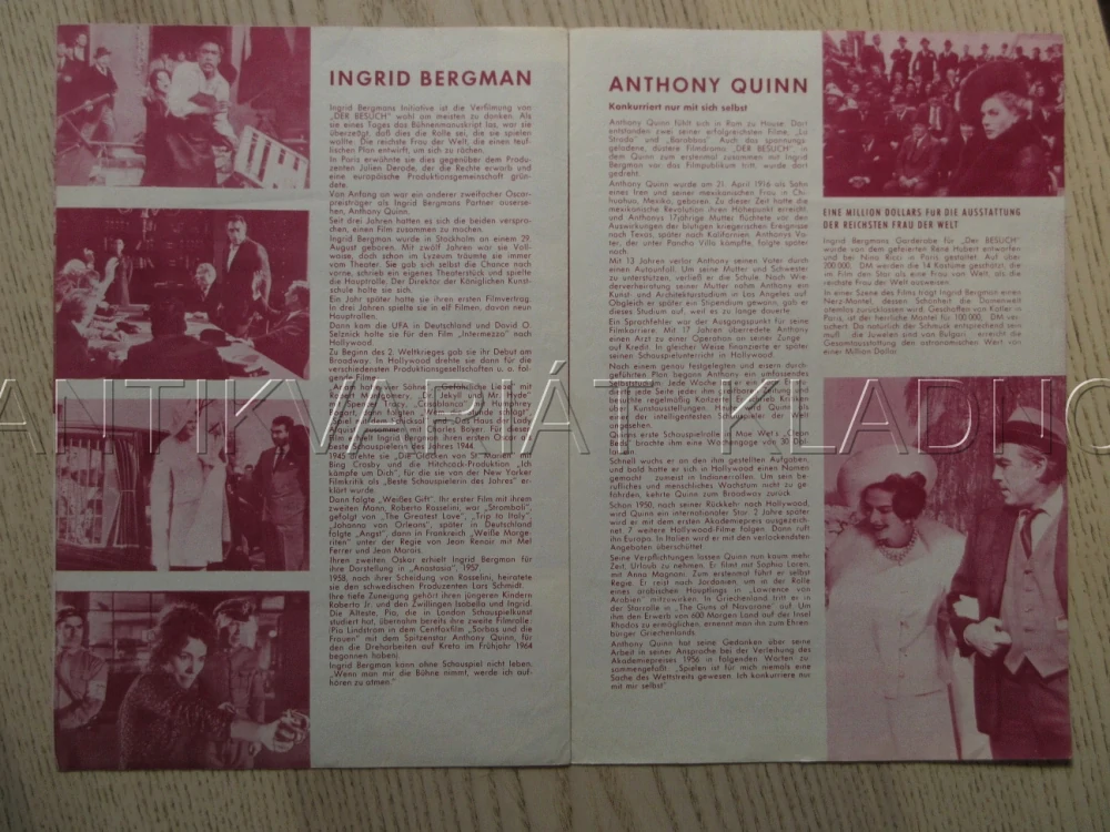 THE VISIT, I. BERGMAN, A. QUINN, P. STOPPA, BIO PROGRAM Č. S 6934