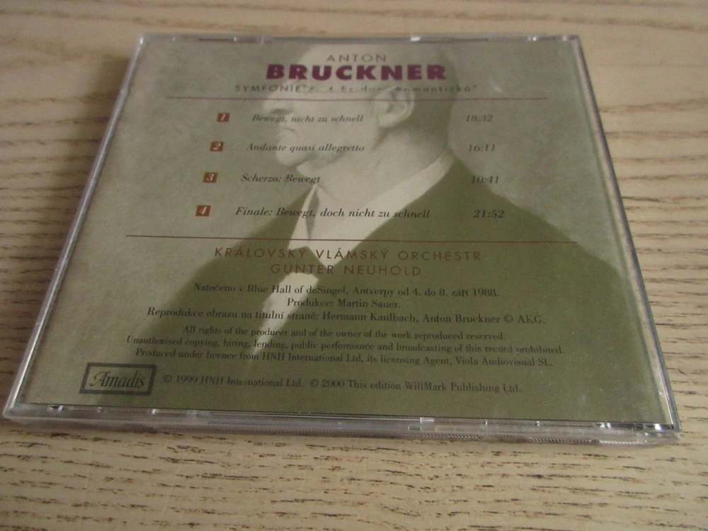 BRUCKNER, SYMFONIE Č. 4, CD HUDBA