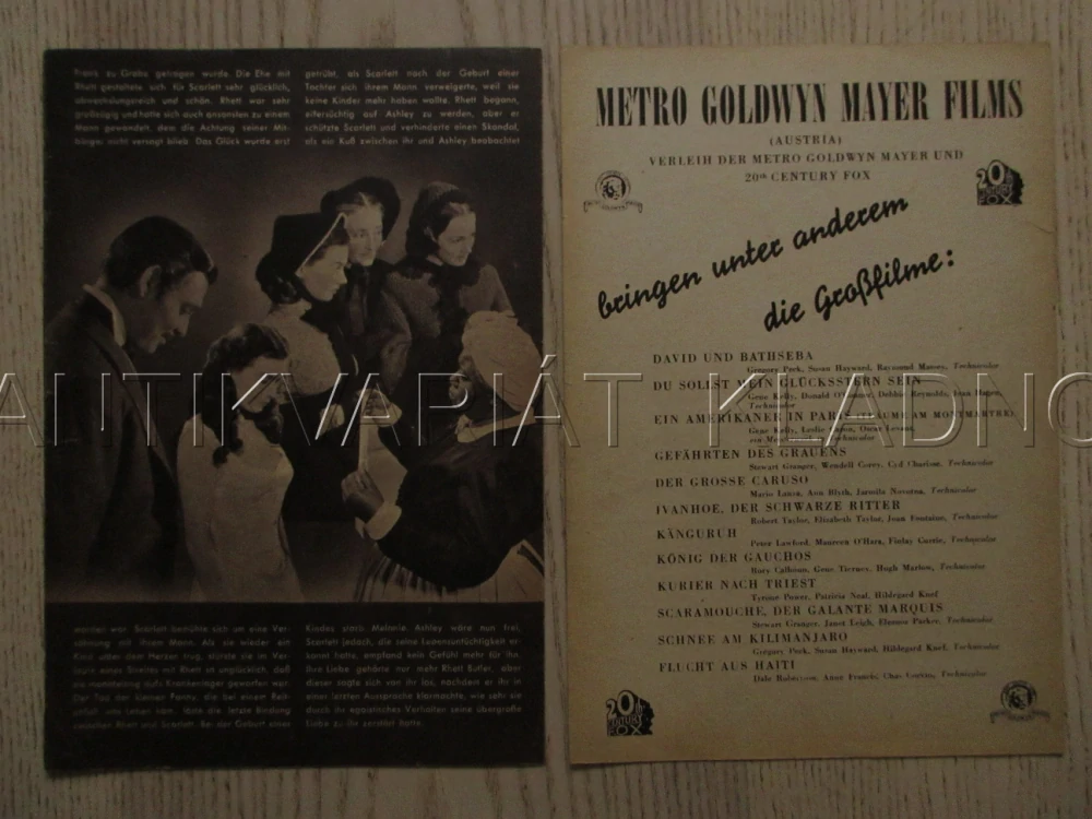 JIH PROTI SEVERU, V. LEIGH, C. GABLE, L. HOWARD, FILM USA, FILM KURIER VBŠ Č. 1411