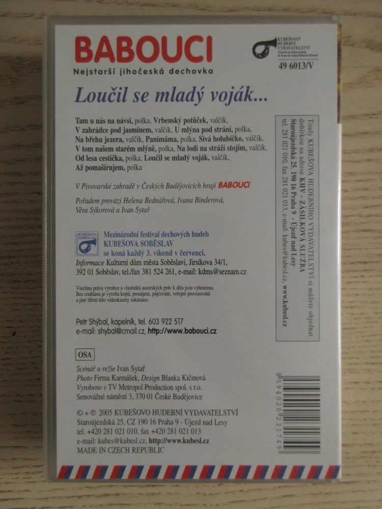 BABOUCI, LOUČIL SE MLADÝ VOJÁK..., VHS VIDEOKAZETA