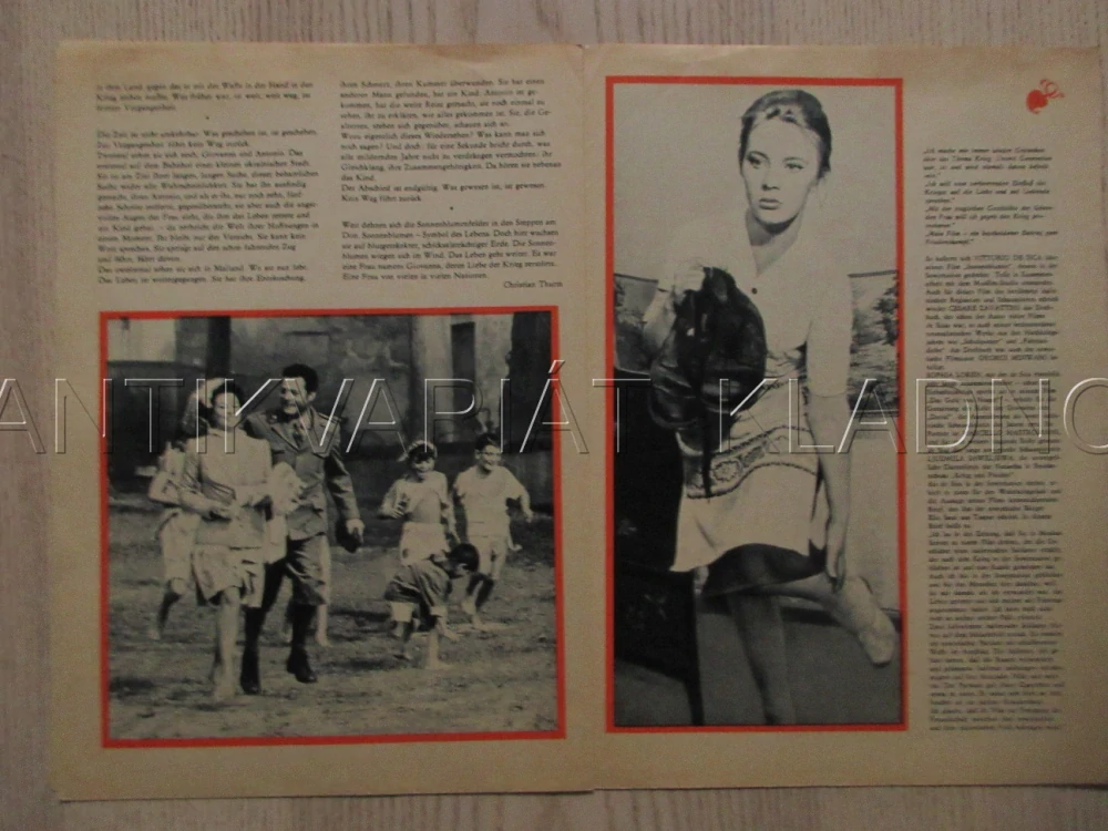 SLUNEČNICE, S. LOREN, M. MASTROIANNI, L. SAWELJEWA, FILM IT, FILM KURIER VBŠ Č. 36/72