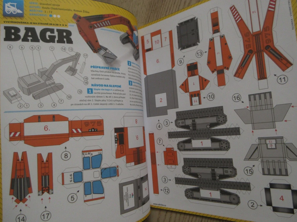 ABC, 8/2016, KOMPLETNÍ DÉČKA, DOPRAVA - BAGR
