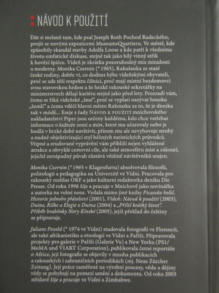 VÍDEŇ: NÁVOD K POUŽITÍ, MONIKA CZERNIN, **an