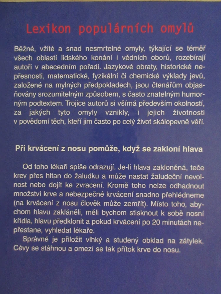 LEXIKON POPULÁRNÍCH OMYLŮ, W. KRÄMER, G. TRENKLER, D. KRÄMER, **an 