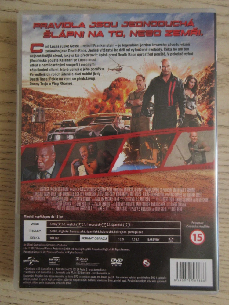 RALLYE SMRTI, PEKLO NA ZEMI, V. RHAMES, D. TREJO, DVD FILM