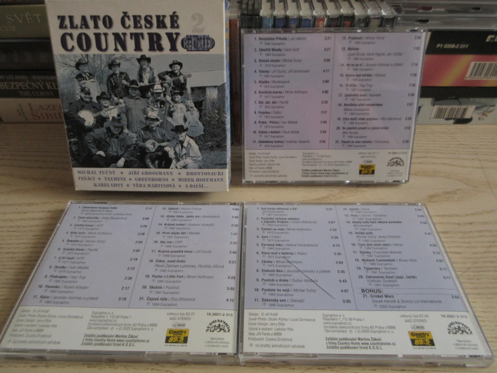 ZLATO ČESKÉ COUNTRY 2, M. TUČNÝ, J. GROSSMANN, BRONTOSAUŘI, FEŠÁCI, 3X CD HUDBA
