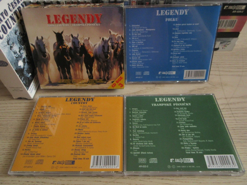 LEGENDY, FOLK, COUNTRY, TRAMPSKÁ PÍSNIČKA, 3X CD HUDBA