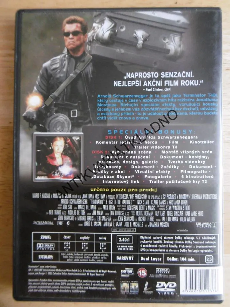 TERMINATOR 3, VZPOURA STROJŮ, 2 DVD FILM