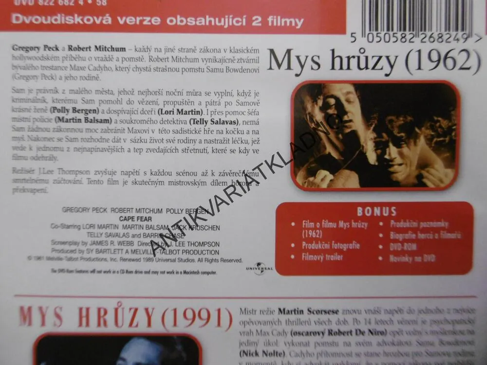 MYS HRŮZY 1962, 1991,2 DVD FILM